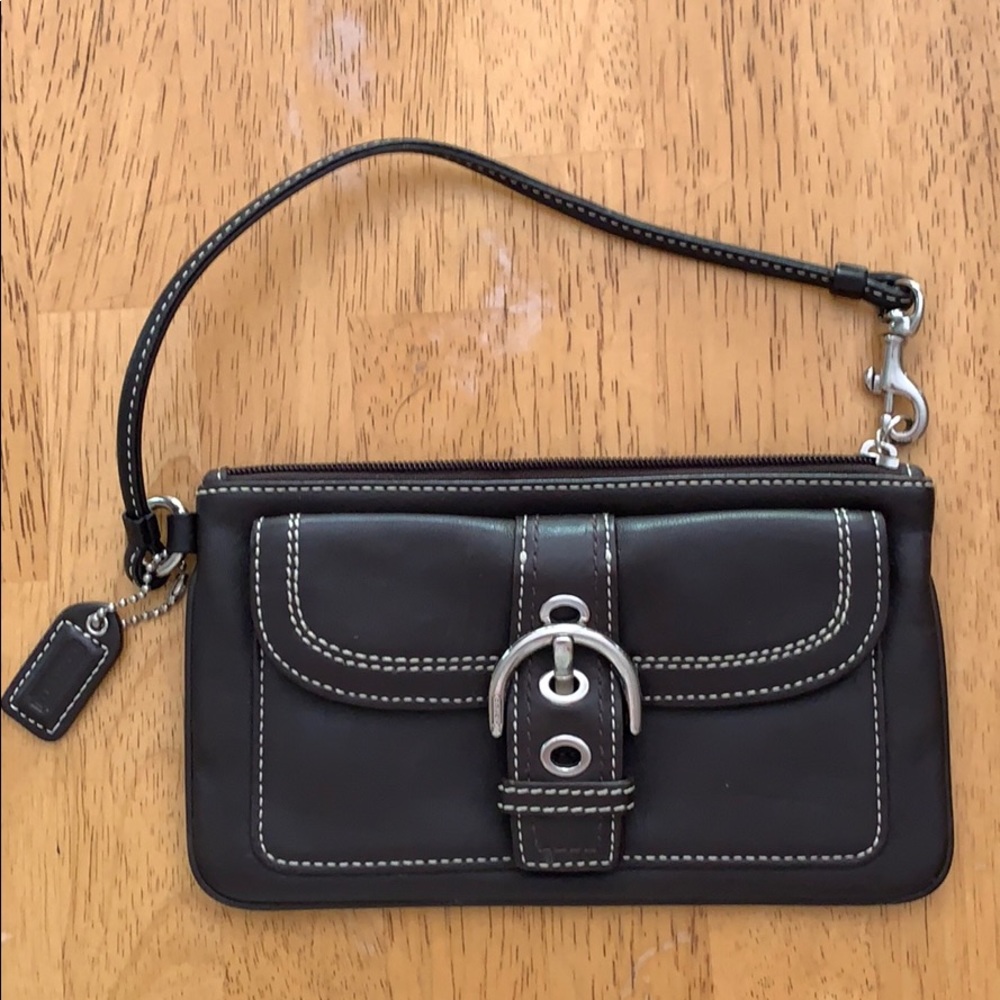 Brown Coach wristlet